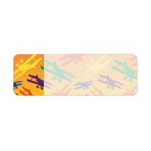 vliegtuigpatroon voor primaire kleuren etiket