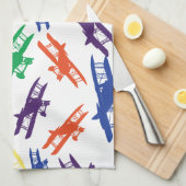  vliegtuigpatroon voor primaire kleuren theedoek (Quarter Fold)