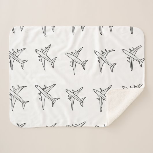 vliegtuigpatroondekens sherpa deken (Voorkant (horizontaal))