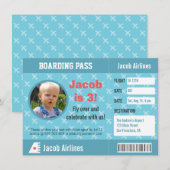 Vliegtuigpatroonpatrooninstapkaart Birthday Party Kaart (Voorkant / Achterkant)