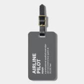 Vliegtuigpiloot Definitie - Grappig Cadeau Bagagelabel (Voorkant verticaal)