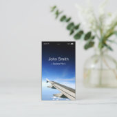 Vliegtuigpiloot - flatUI-stijl Visitekaartje (Staand voorkant)