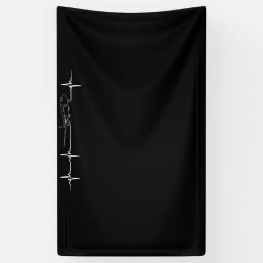 Vliegtuigpiloot — hartslag spandoek (Verticaal)