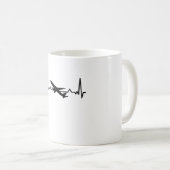 Vliegtuigpiloot — Heartbeat-planespotgeschenken Koffiemok (Voorkant rechts)