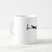 Vliegtuigpiloot — Heartbeat-planespotgeschenken Koffiemok (Voorkant links)