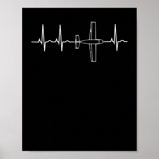 Vliegtuigpiloot: Heartbeat-vliegcadeau Poster (Voorkant)
