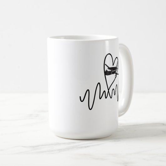 Vliegtuigpiloot: Heartbeat-vliegkoffie-Mok Koffiemok (Voorkant rechts)