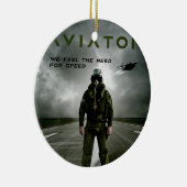 Vliegtuigpiloot Keramisch Ornament (Rechts)