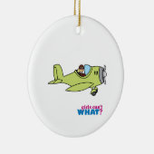 Vliegtuigpiloot - Licht/Blonde Keramisch Ornament (Rechts)