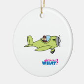 Vliegtuigpiloot - Licht/Blonde Keramisch Ornament (Links)