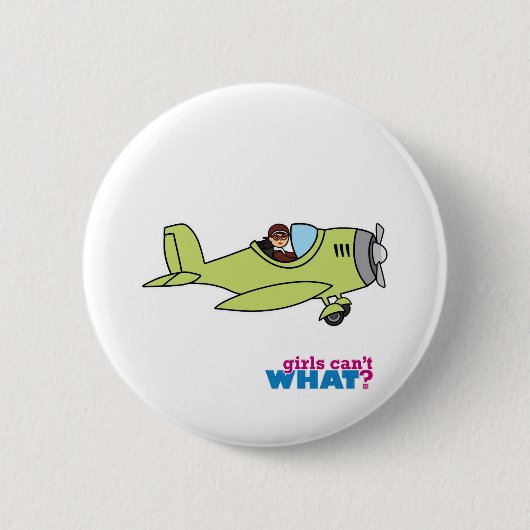 Vliegtuigpiloot - Middelgroot Ronde Button 5,7 Cm (Voorkant)