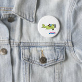 Vliegtuigpiloot - Middelgroot Ronde Button 5,7 Cm (In situ)