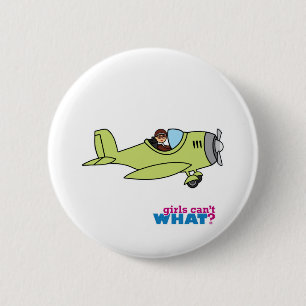 Vliegtuigpiloot - Middelgroot Ronde Button 5,7 Cm