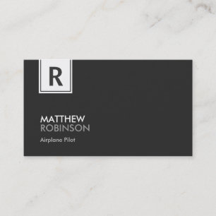 Vliegtuigpiloot - modern Classy Monogram Visitekaartje