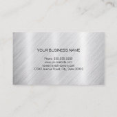 Vliegtuigpiloot - Modern geborsteld metaal Visitekaartje (Achterkant)