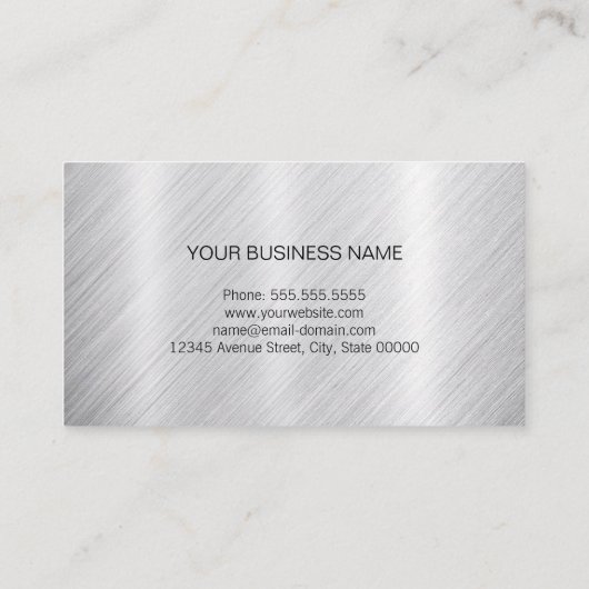 Vliegtuigpiloot - Modern geborsteld metaal Visitekaartje (Achterkant)