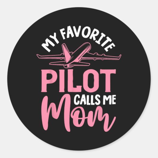 Vliegtuigpiloot Mom Vliegtuig Aviation Mom Moederd Ronde Sticker (Voorkant)