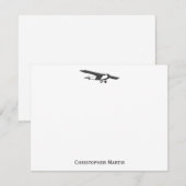 Vliegtuigpiloot Retro Grijs Modern Elegant Notitiekaartje (Voorkant / Achterkant)