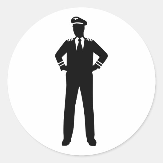 Vliegtuigpiloot Ronde Sticker (Voorkant)