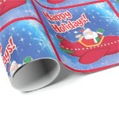 Vliegtuigpiloot: Santa Prettige feestdagen Cadeaupapier (Rol Hoek)