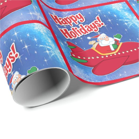 Vliegtuigpiloot: Santa Prettige feestdagen Cadeaupapier (Rol Hoek)