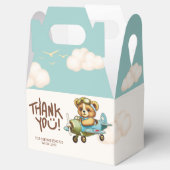 Vliegtuigpiloot Schattige Teddybeer Dank u Bedankdoosjes (Geopend)