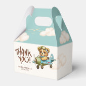 Vliegtuigpiloot Schattige Teddybeer Dank u Bedankdoosjes (Voorkant Zijde)