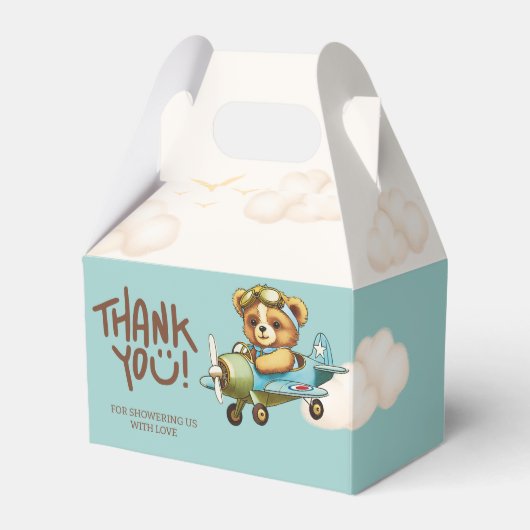 Vliegtuigpiloot Schattige Teddybeer Dank u Bedankdoosjes (Voorkant Zijde)