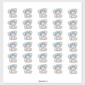 Vliegtuigpiloot Teddy Bear Envelope Close 1,5" Sticker (Vel)