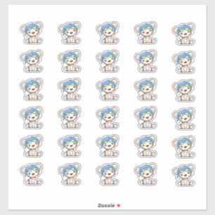 Vliegtuigpiloot Teddy Bear Envelope Close 1,5" Sticker