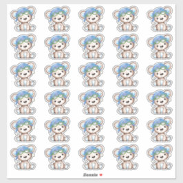 Vliegtuigpiloot Teddy Bear Envelope Close 2" Sticker