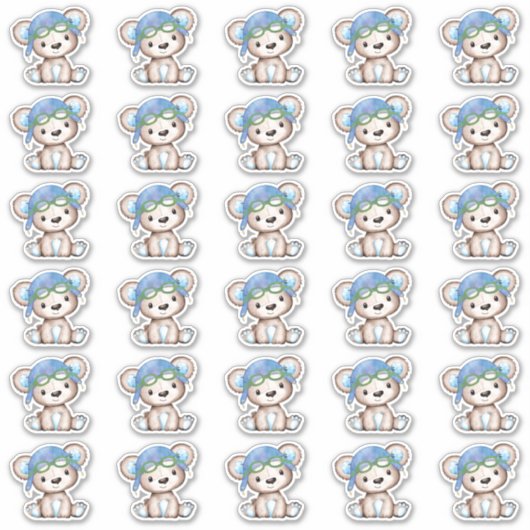 Vliegtuigpiloot Teddy Bear Envelope Close 2" Sticker (Voorkant)