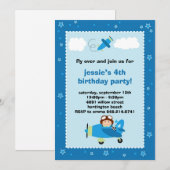 Vliegtuigpiloot: uitnodiging voor een Birthday-par (Voorkant / Achterkant)