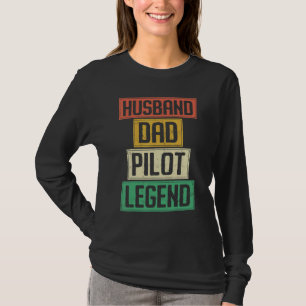 Vliegtuigpiloot Vader Retro Husband Da T-shirt