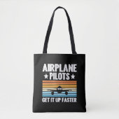 Vliegtuigpiloten staan sneller op tote bag (Voorkant)