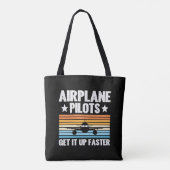 Vliegtuigpiloten staan sneller op tote bag (Achterkant)