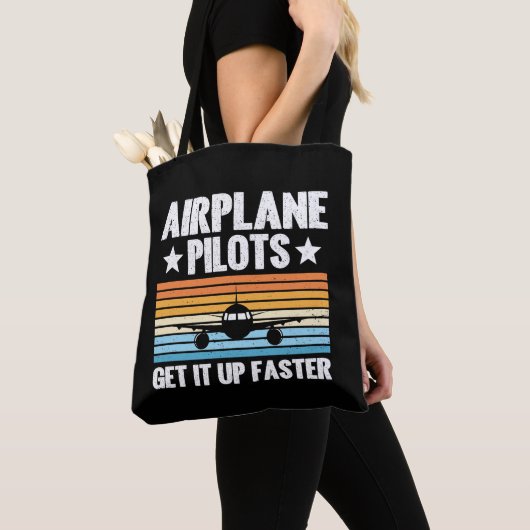 Vliegtuigpiloten staan sneller op tote bag (Dichtbij)