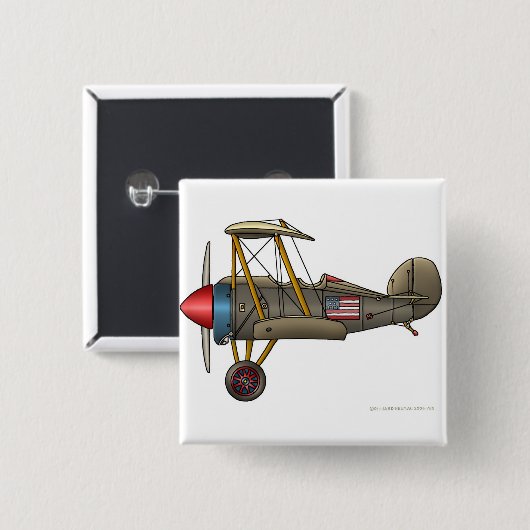vliegtuigpinnen vierkante button 5,1 cm (Voorkant /achterkant)