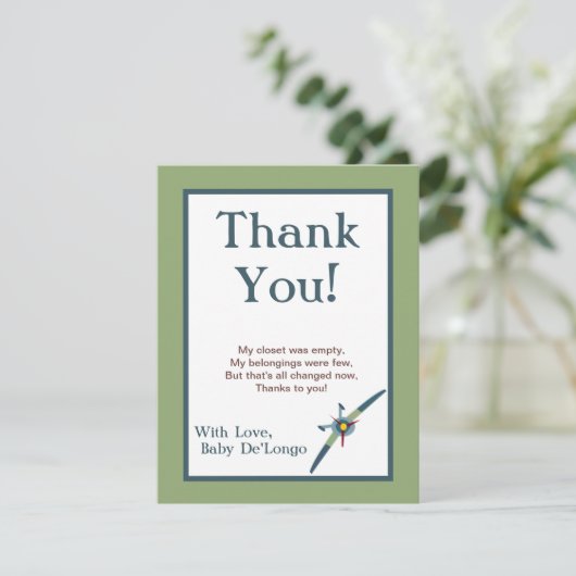  vliegtuigplaat - Hartelijk dank - Kaart (Staand voorkant)