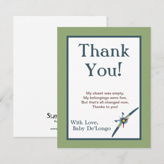 vliegtuigplaat - Hartelijk dank - Kaart (Voorkant / Achterkant)