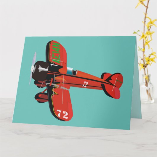 VLIEGTUIGPLANE BIRTHDAAGKAARTEN KAART (Gele Bloem)