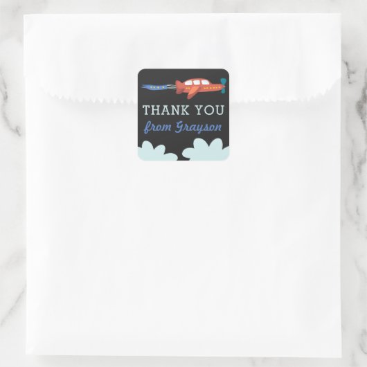 Vliegtuigpret gepersonaliseerd dank u Stickers (Tas)