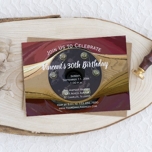 Vliegtuigpropeller Birthday Party Kaart