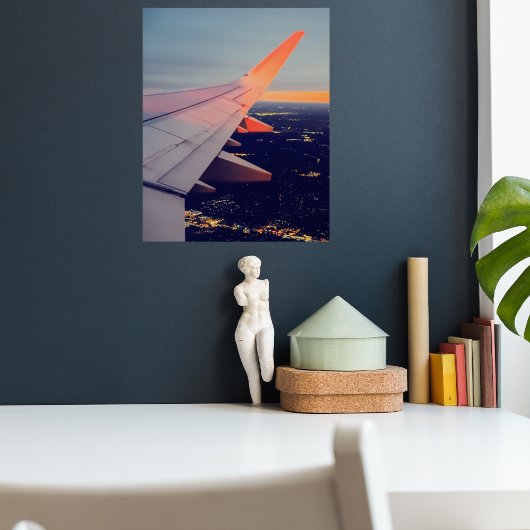 Vliegtuigraam Sunrise horizon Aviation Poster