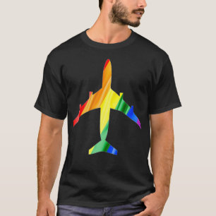 Vliegtuigregenboogvlag Voorleggende Pride T-shirt