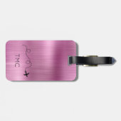 Vliegtuigreis Avontuur INITIALEN Flight Metallic Bagagelabel (Achterkant horizontaal)