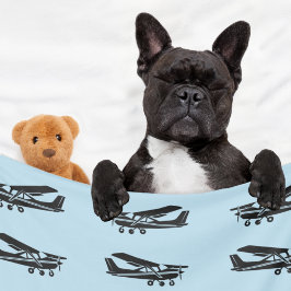 Vliegtuigreis Blue Baby shower Gift, Luchtvaart Fleece Deken