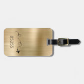 Vliegtuigreis Postcode Adventure Flight Metallic Bagagelabel (Voorkant horizontaal)