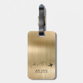 Vliegtuigreis Postcode Adventure Flight Metallic Bagagelabel (Achterkant verticaal)