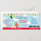 Vliegtuigreis Ticket Birthday Uitnodiging (Voorkant / Achterkant)